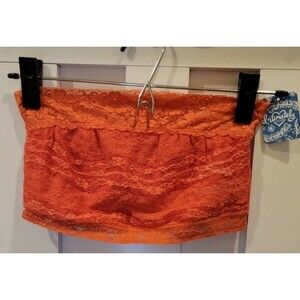 New FREE PEOPLE Coral Punch Bandeau Scallop Lace Bra (Size M) MSRP $28